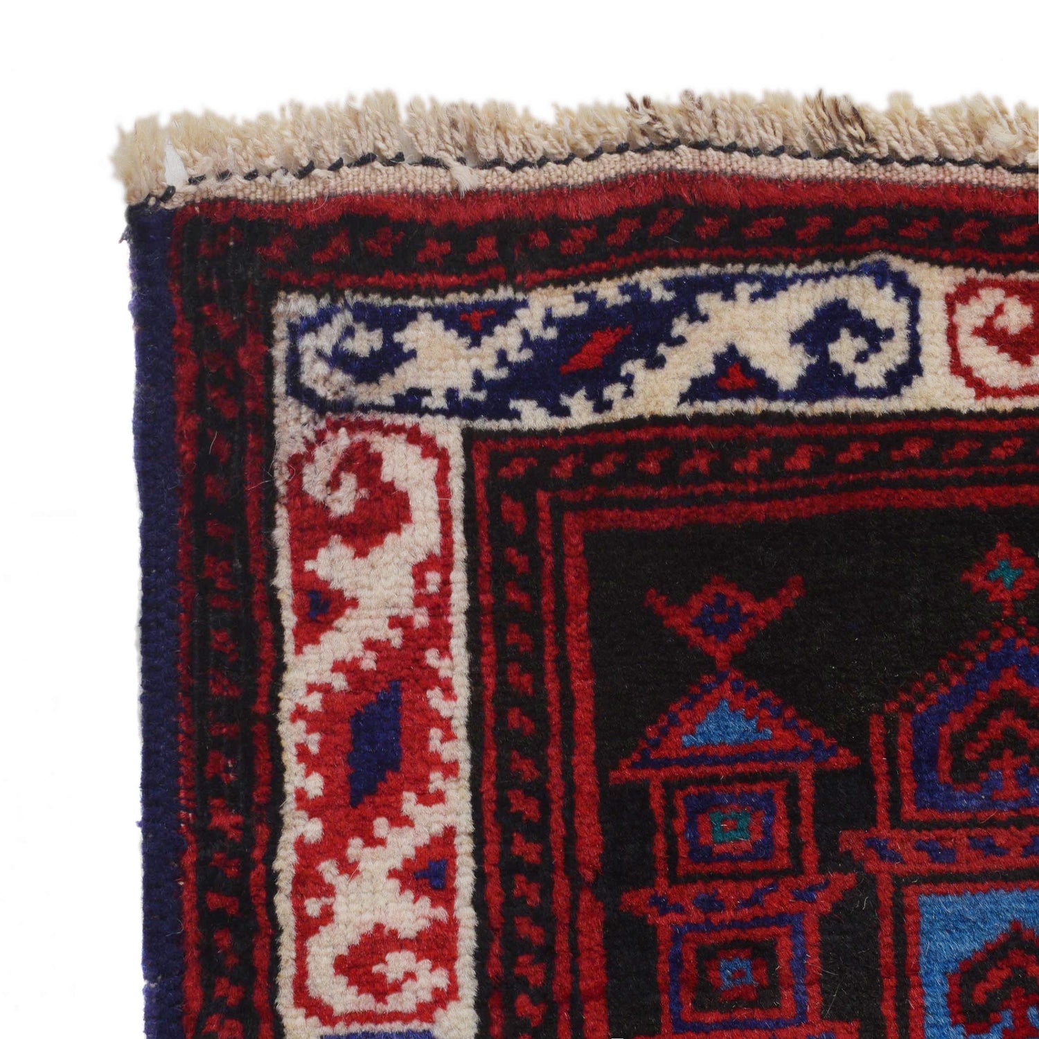 Baluchi Rug Handmade Red Geometric 2x4 ft
