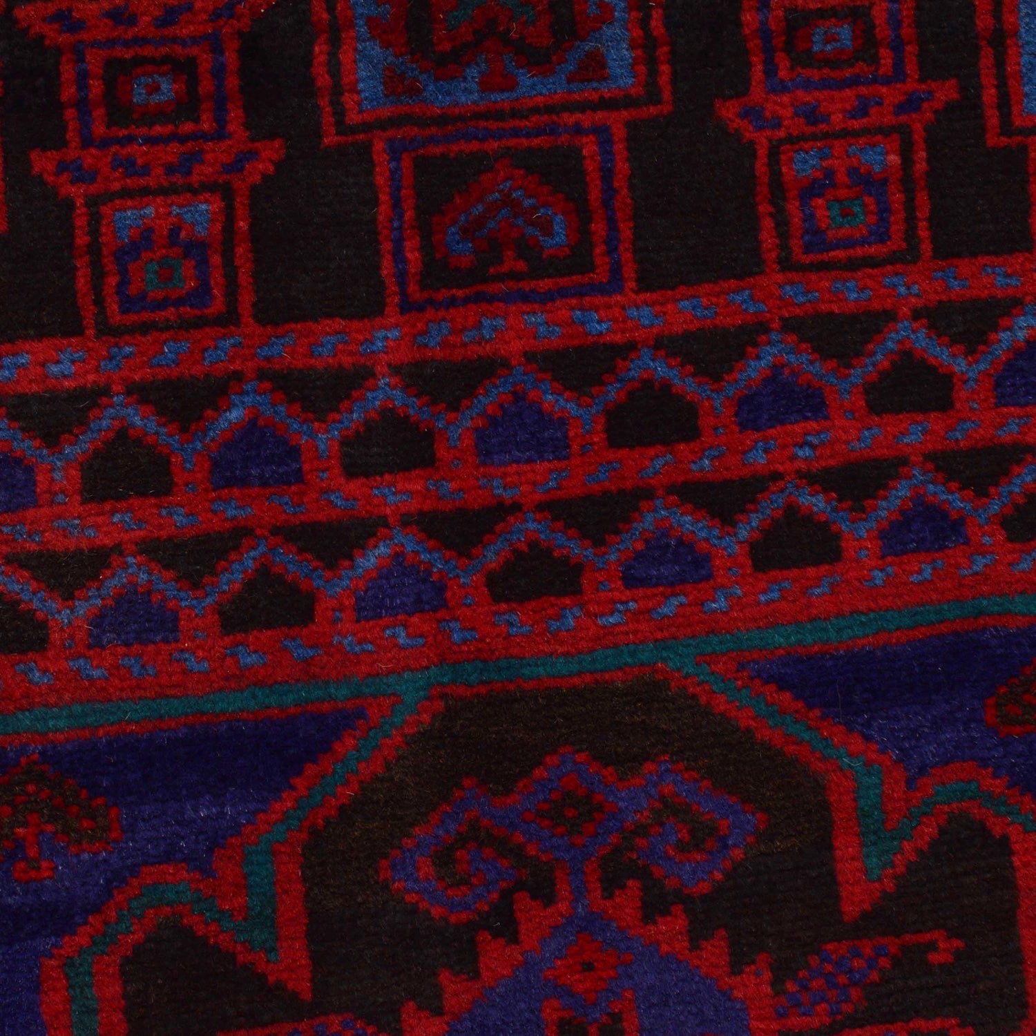 Baluchi Rug Handmade Red Geometric 2x4 ft