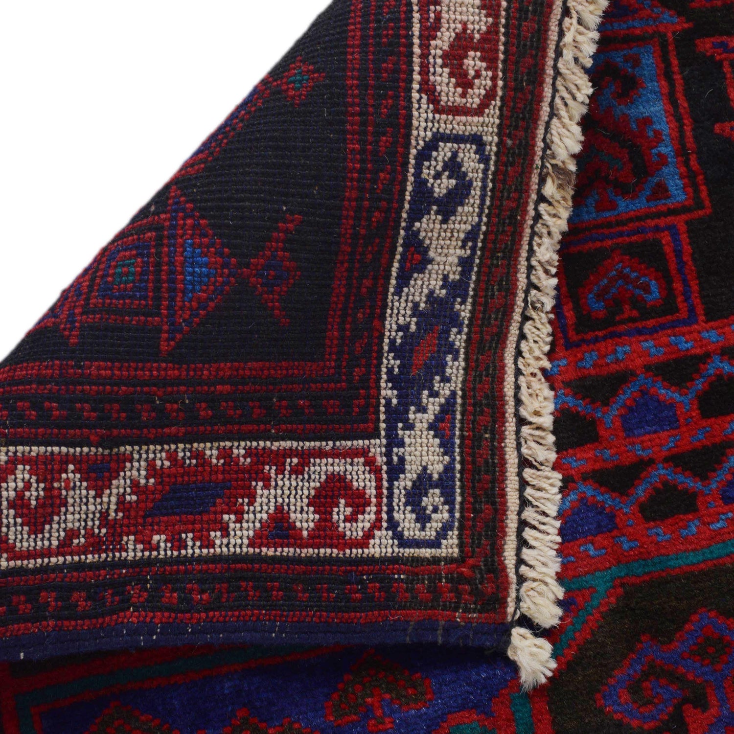 Baluchi Rug Handmade Red Geometric 2x4 ft