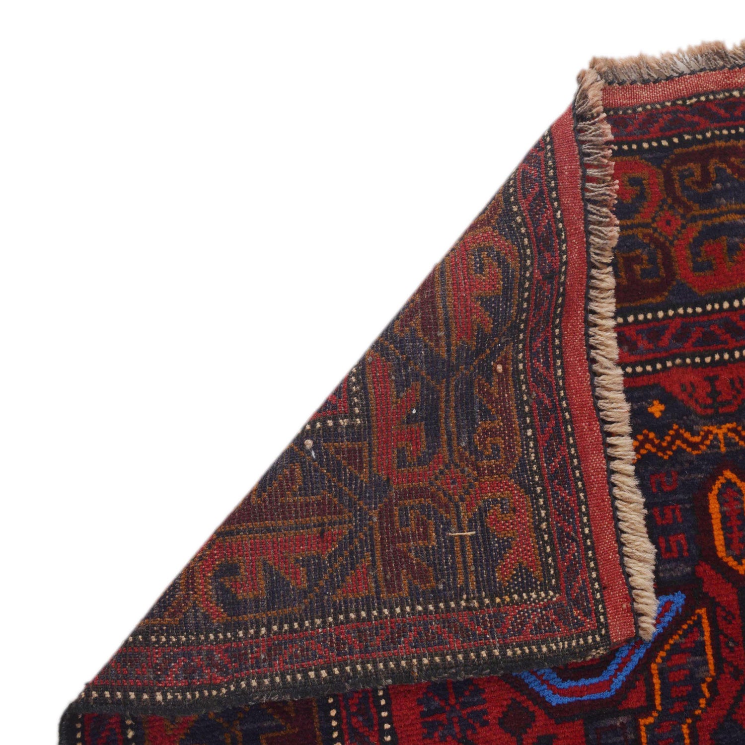 Baluchi Rug Handmade Red Geometric 2x4 ft