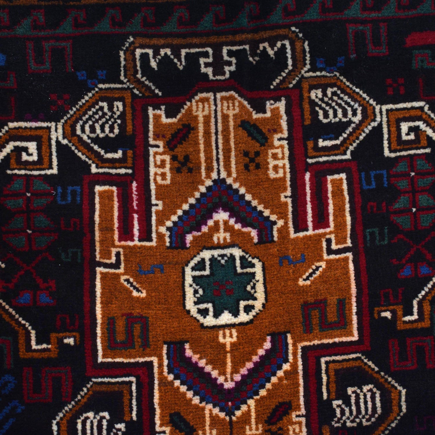 Baluchi Rug Handmade Multi Geometric 4x6 ft