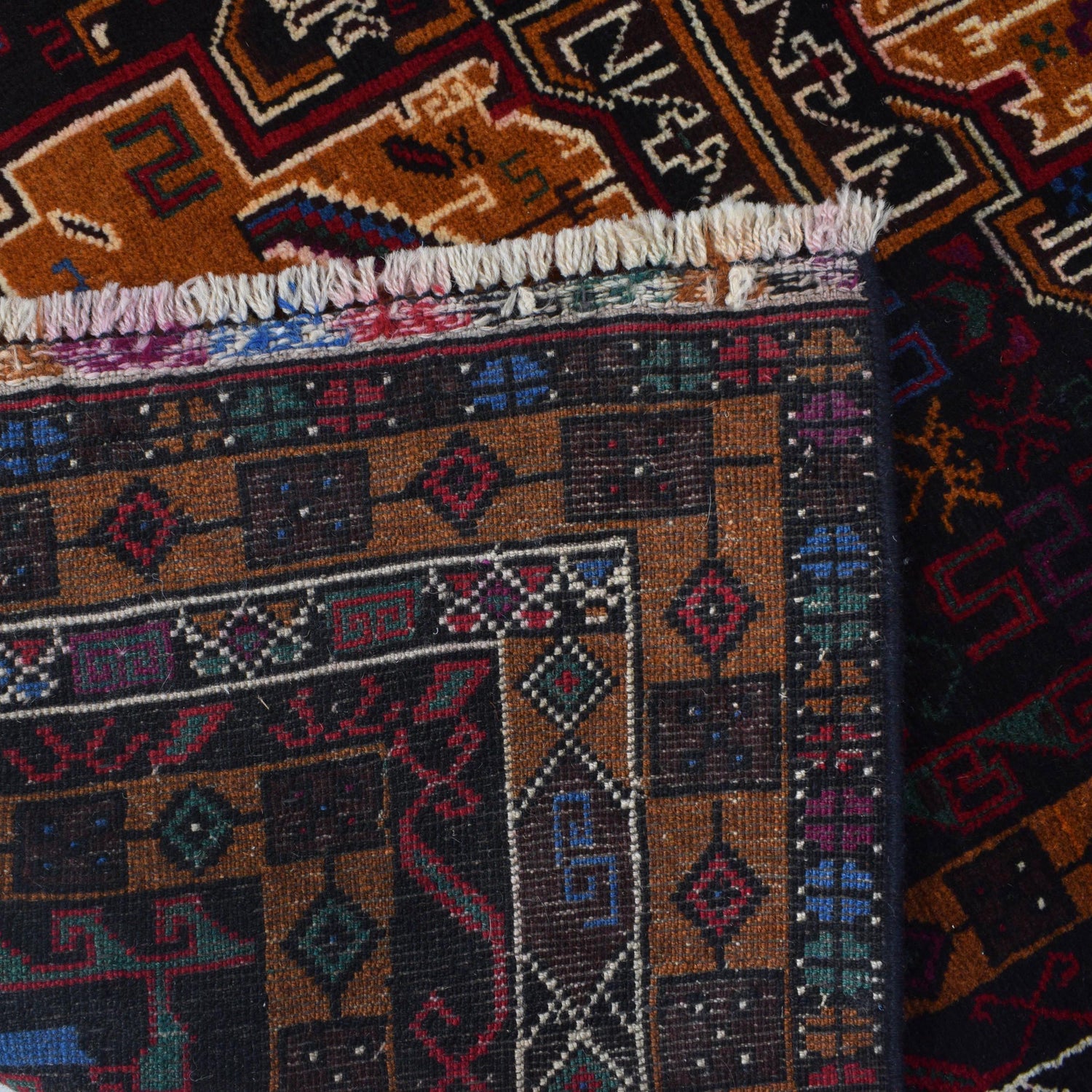 Baluchi Rug Handmade Multi Geometric 4x6 ft