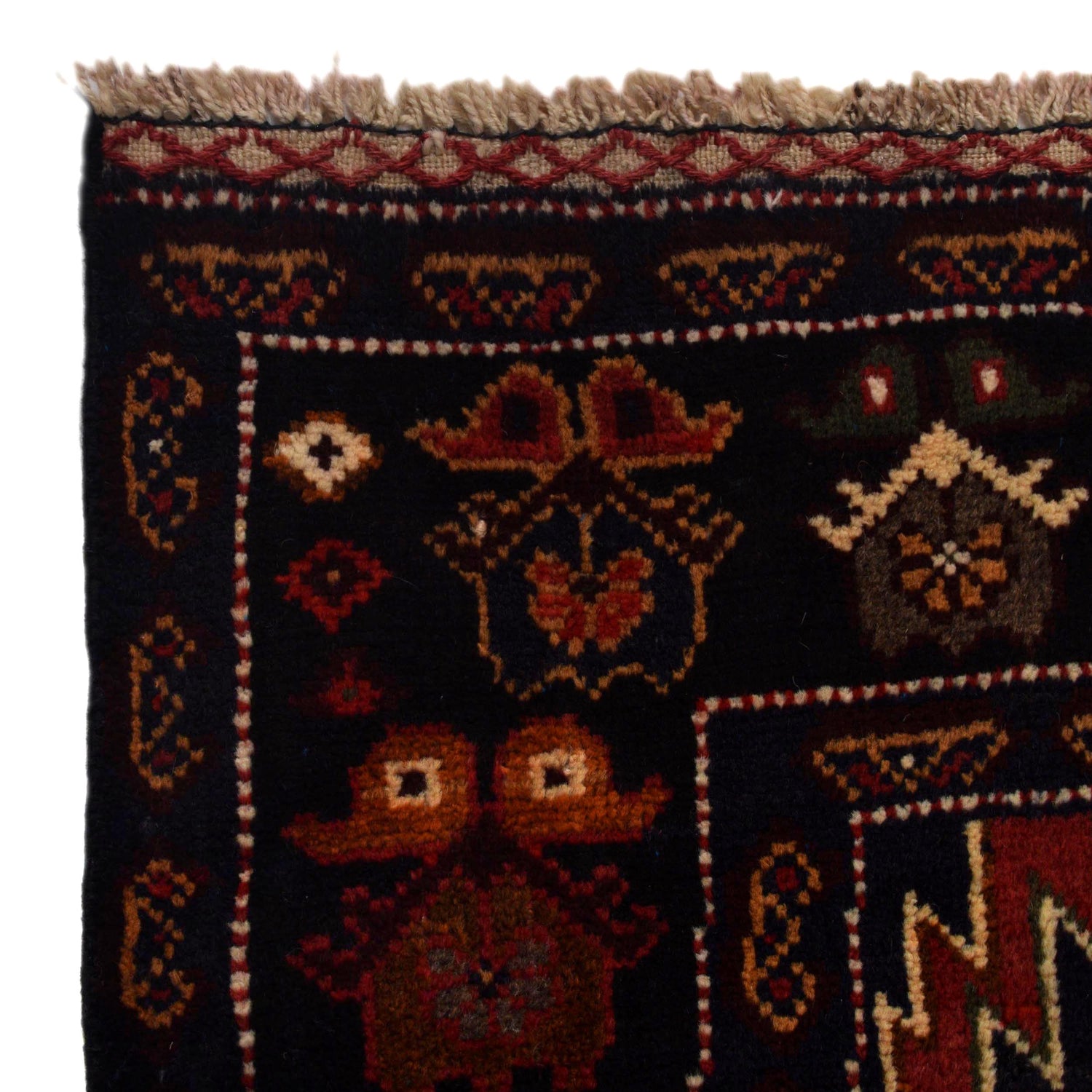 Baluchi Rug Handmade Red Geometric 4x6 ft