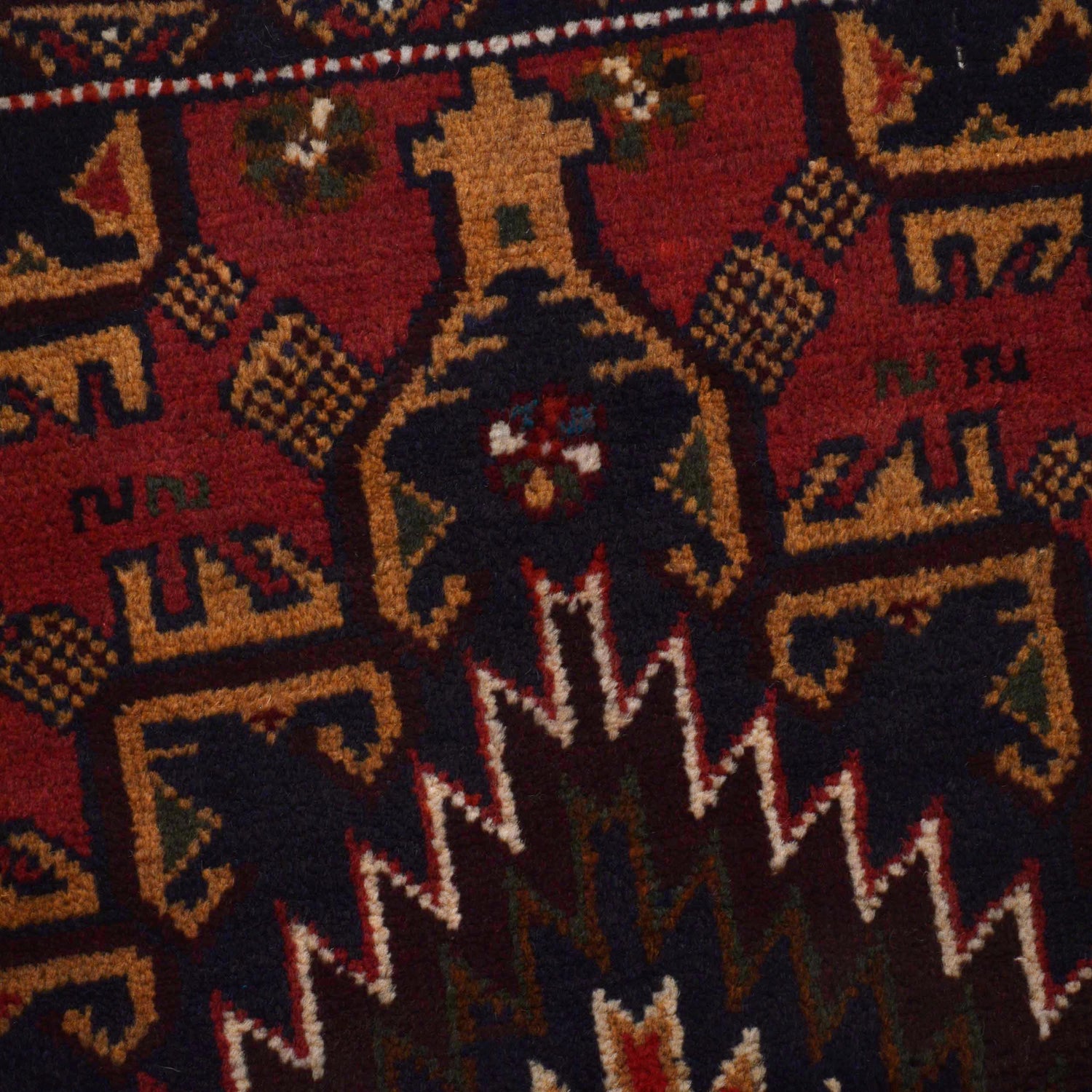 Baluchi Rug Handmade Red Geometric 4x6 ft