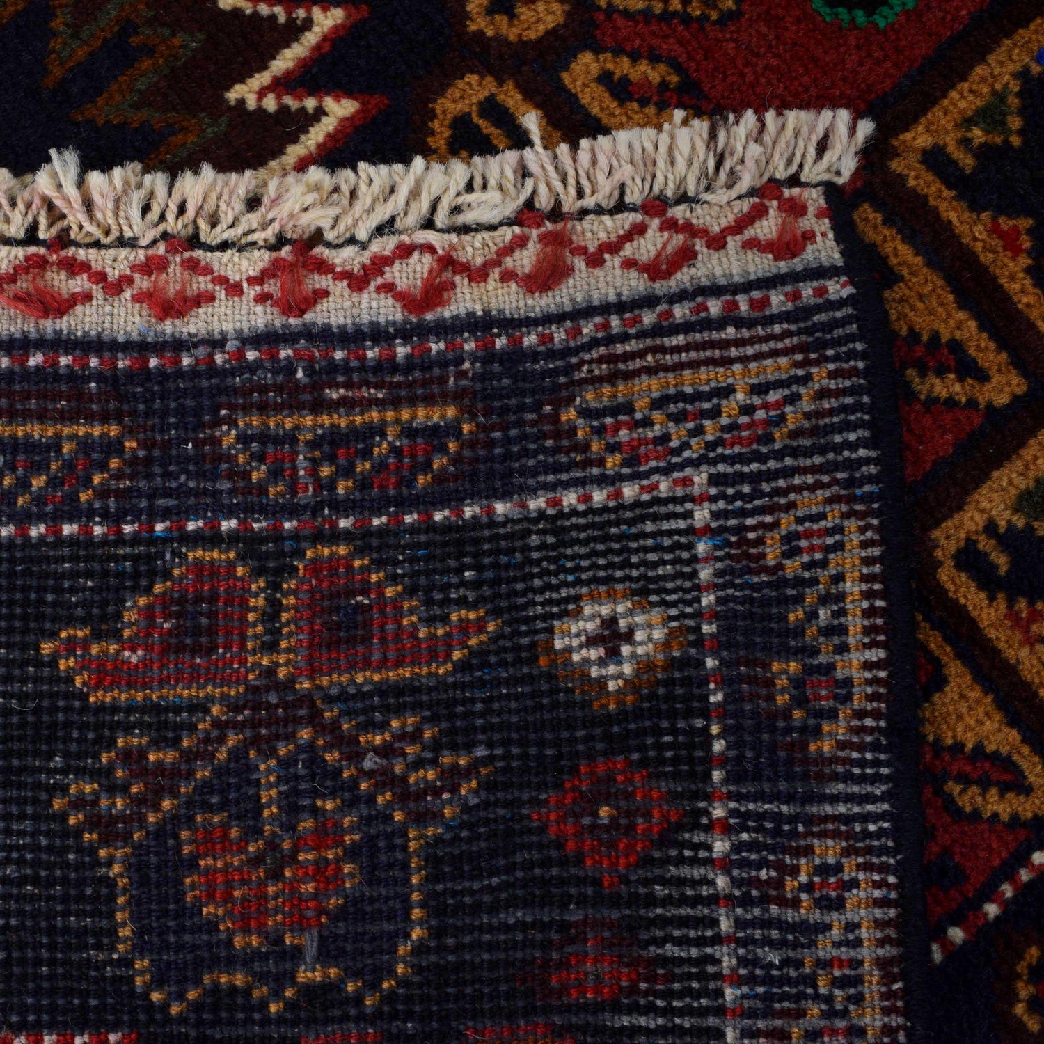 Baluchi Rug Handmade Red Geometric 4x6 ft