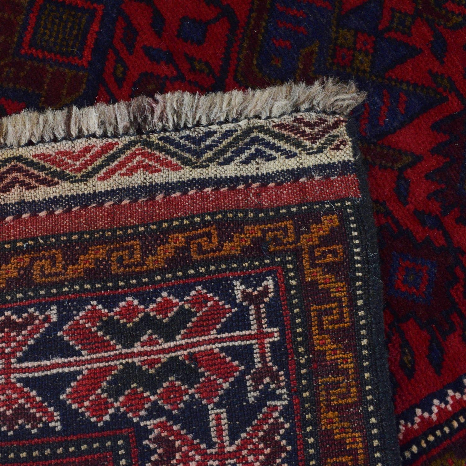 Baluchi Rug Handmade Red Geometric 3x5 ft