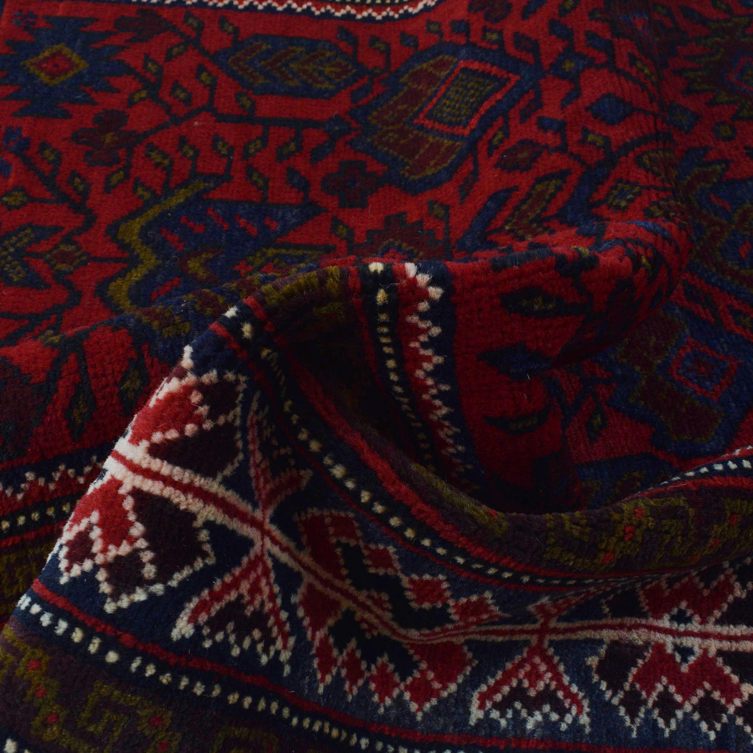 Baluchi Rug Handmade Red Geometric 3x5 ft