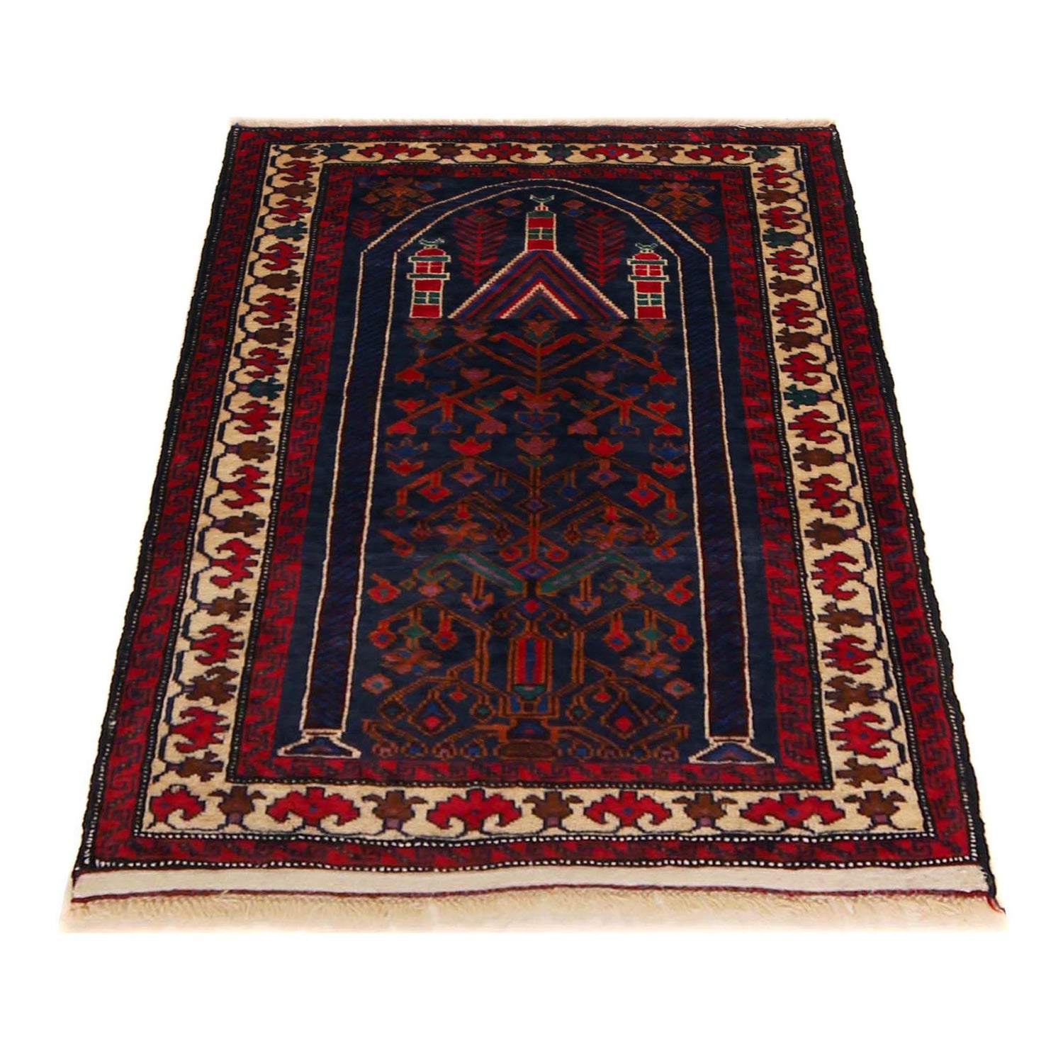 Baluchi Rug Handmade Multi Geometric 2x4 ft