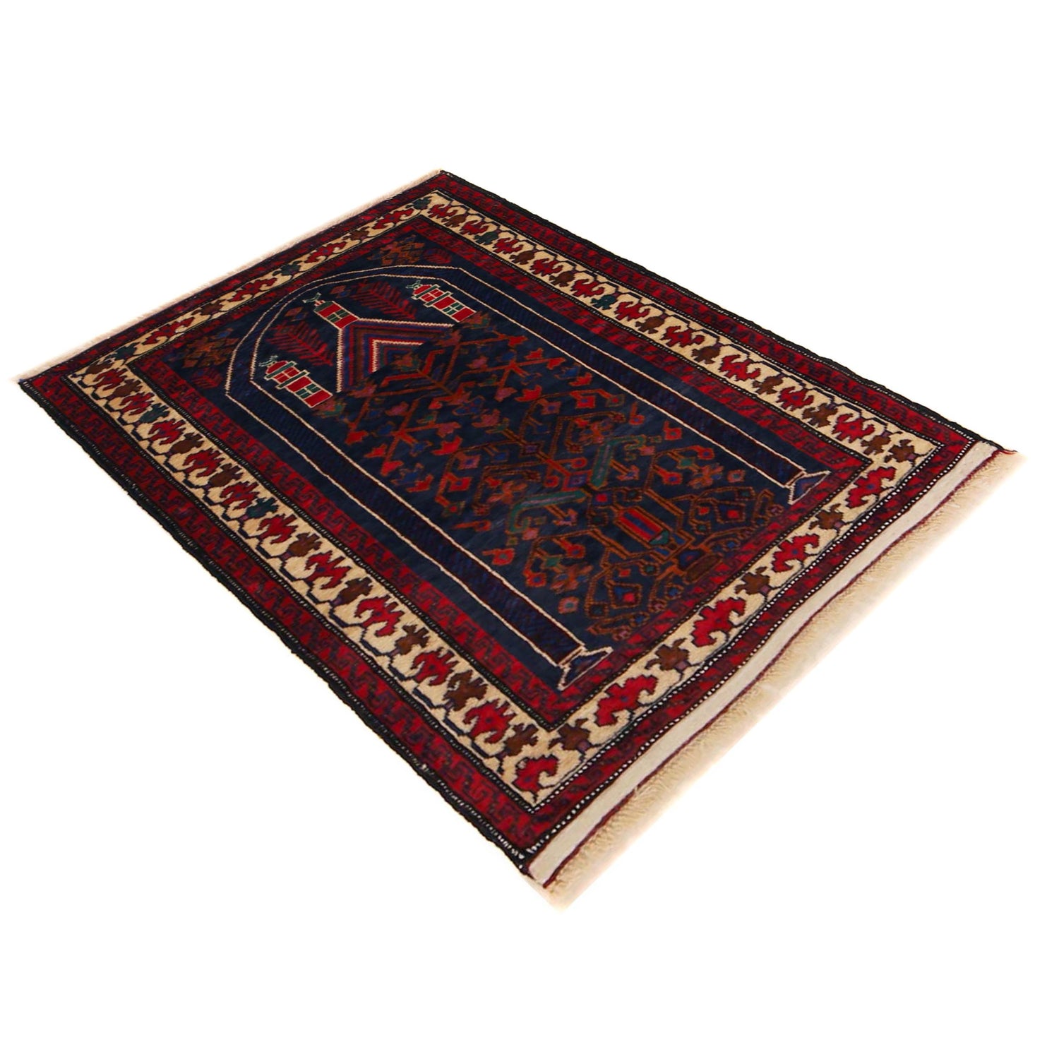 Baluchi Rug Handmade Multi Geometric 2x4 ft