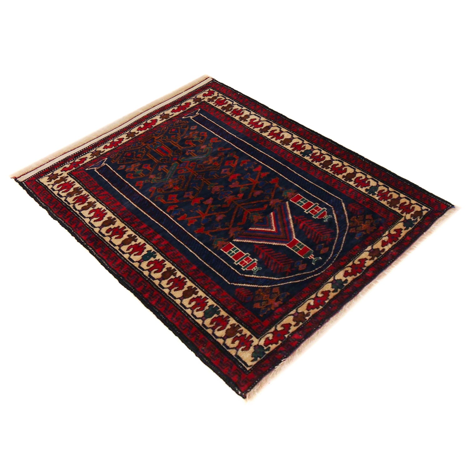 Baluchi Rug Handmade Multi Geometric 2x4 ft