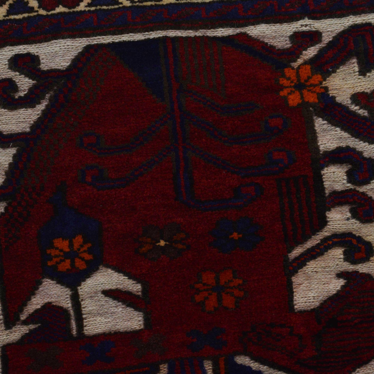 Baluchi Rug Handmade Multi Geometric 2x4 ft
