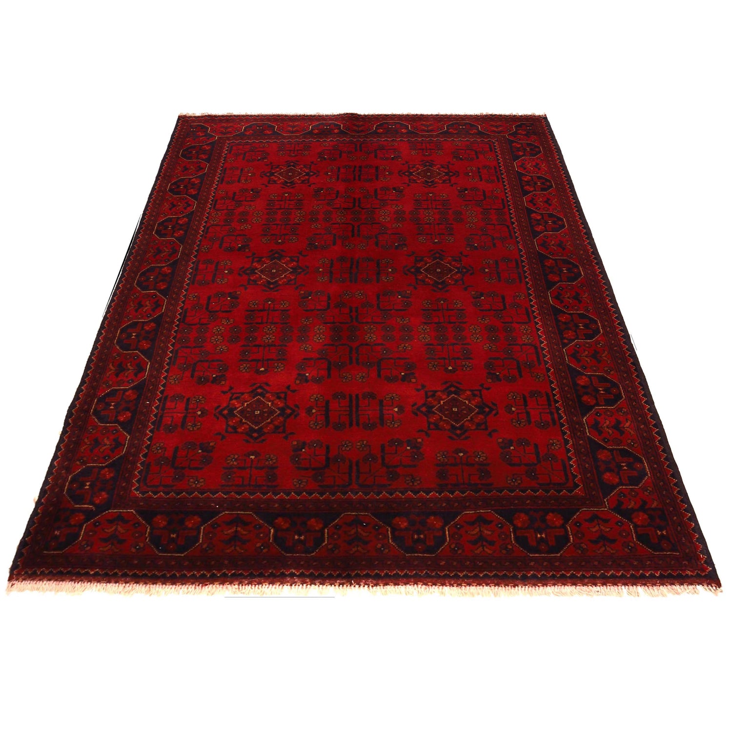 Khal Mohammadi Rug Handmade Red 4x7 ft