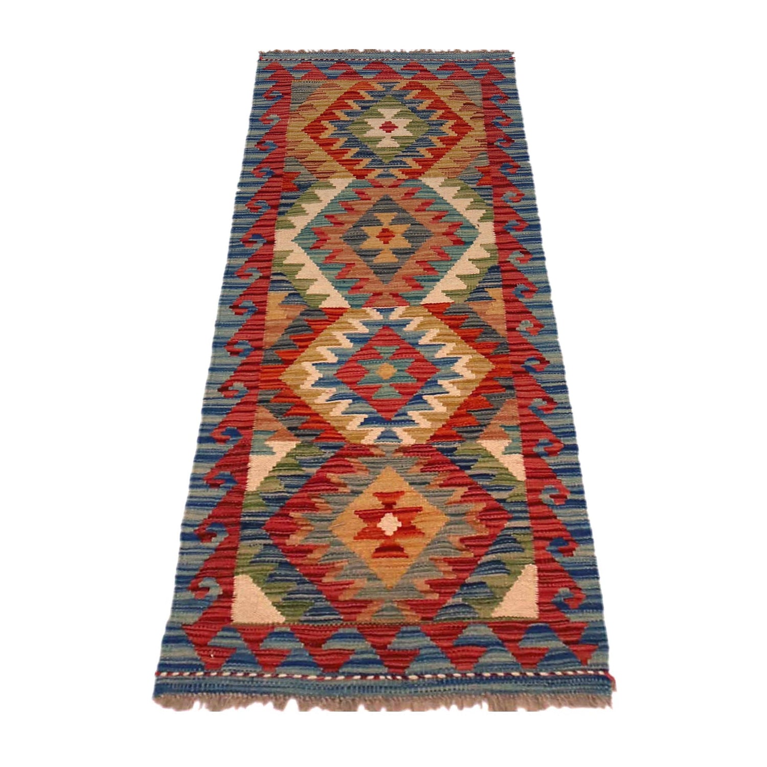 Handmade Multi Kilim Geometric 5' Runner