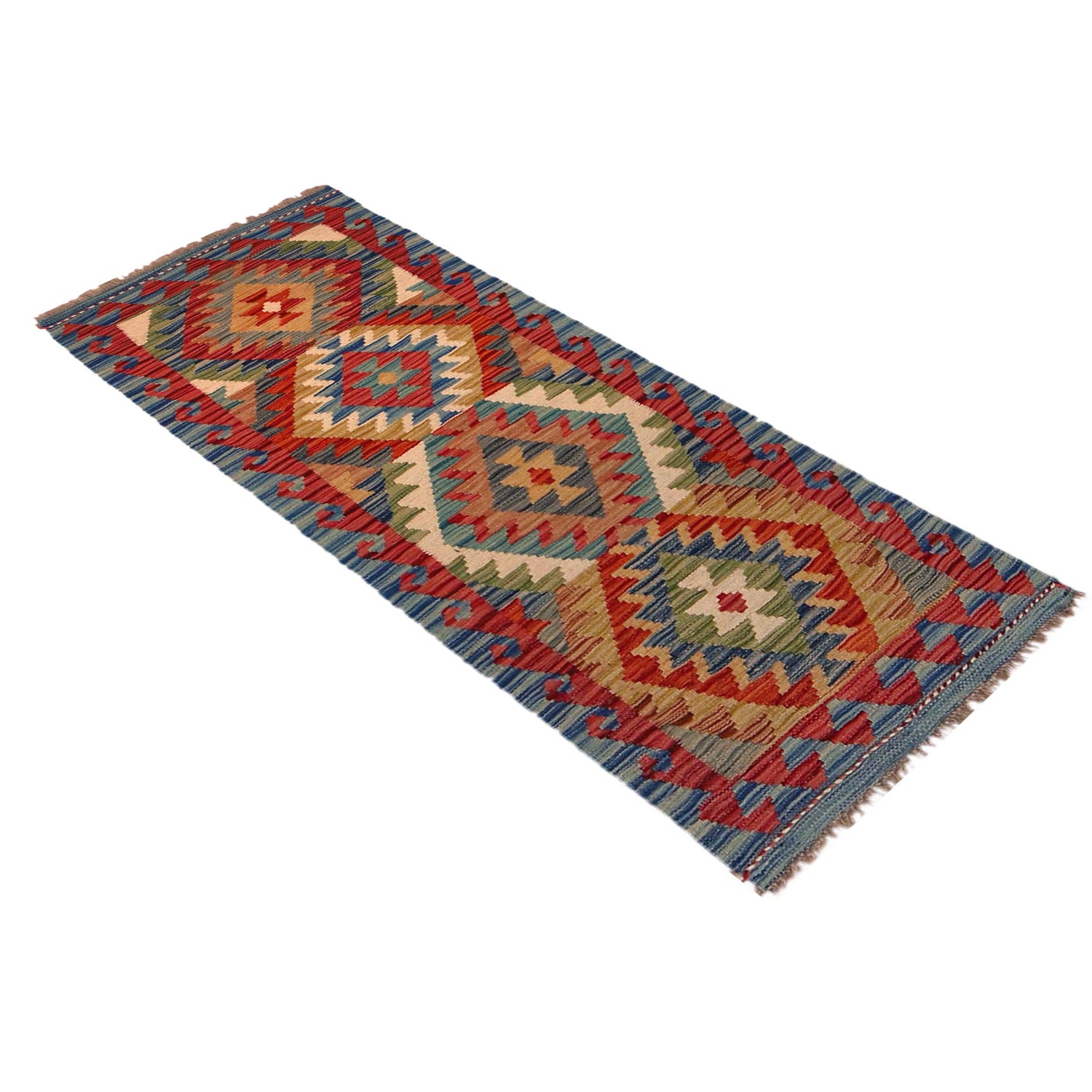 Handmade Multi Kilim Geometric 5' Runner