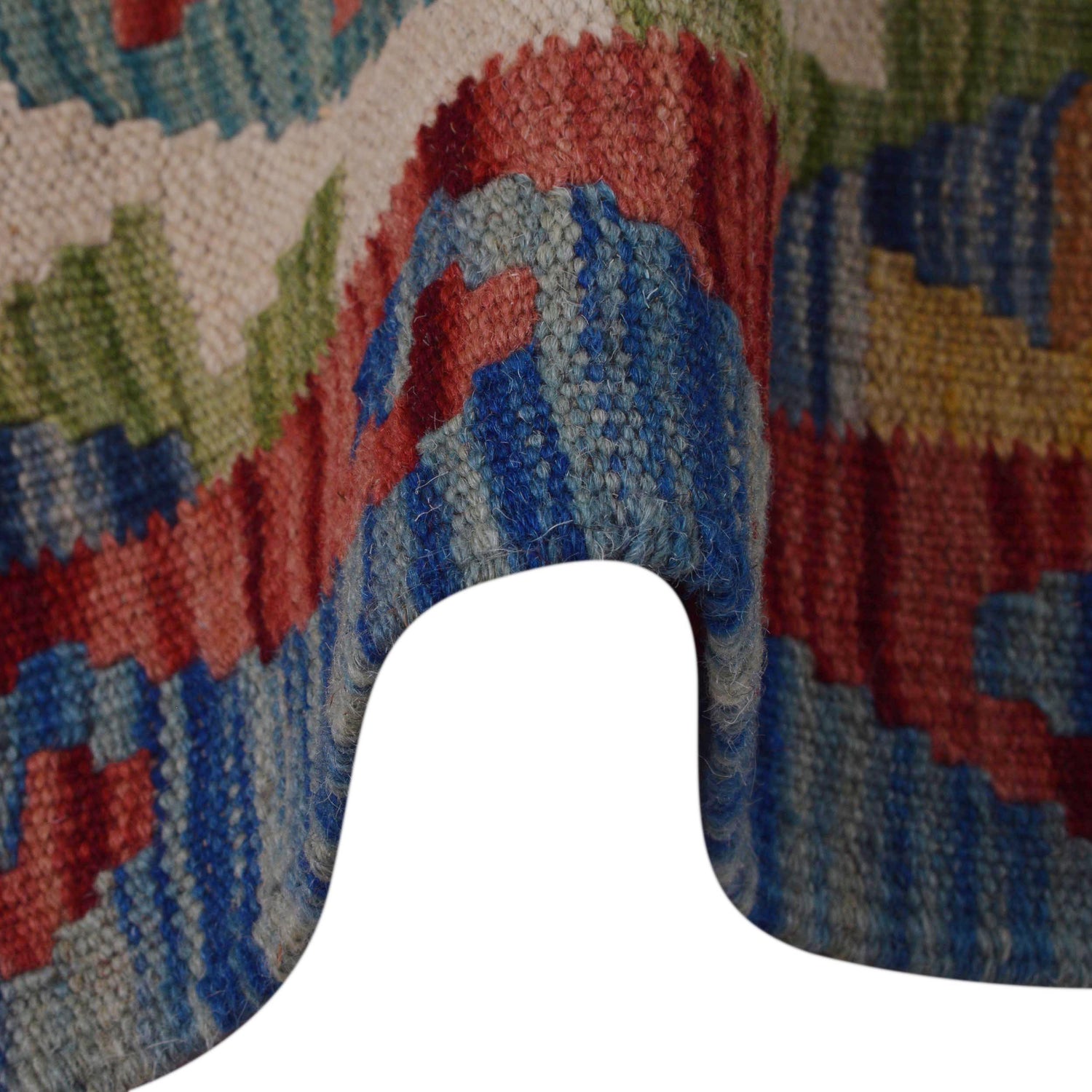Handmade Multi Kilim Geometric 5' Runner