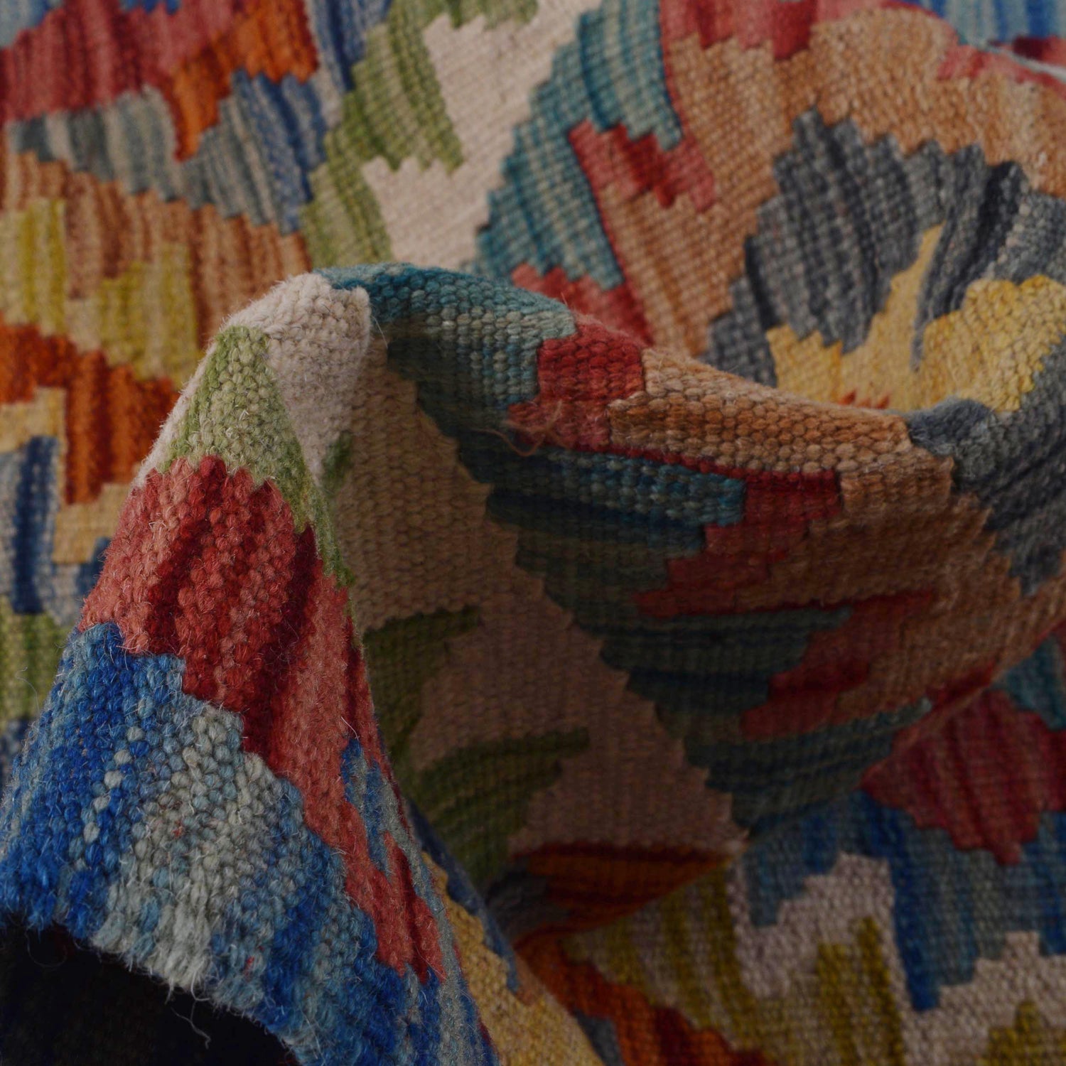 Handmade Multi Kilim Geometric 5' Runner