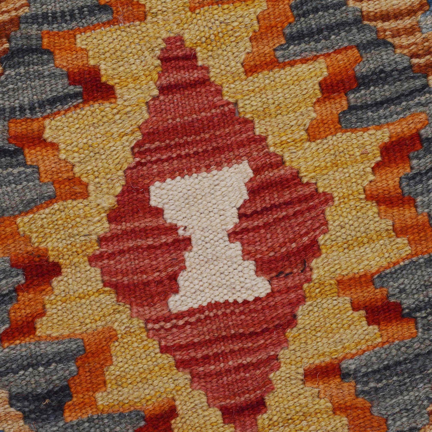 Handmade Multi Kilim Geometric 5' Runner