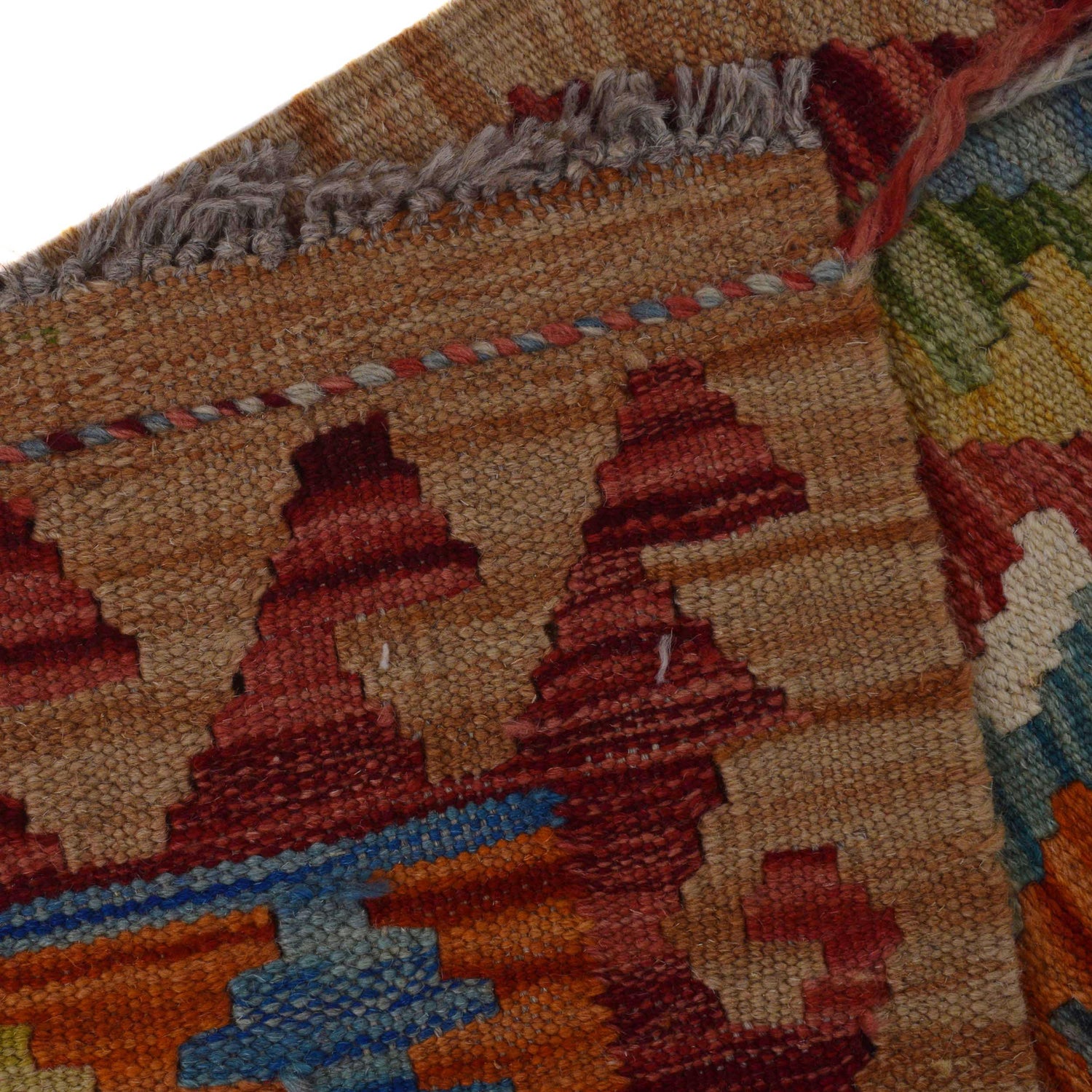 Handmade Multi Kilim Geometric 5' Runner