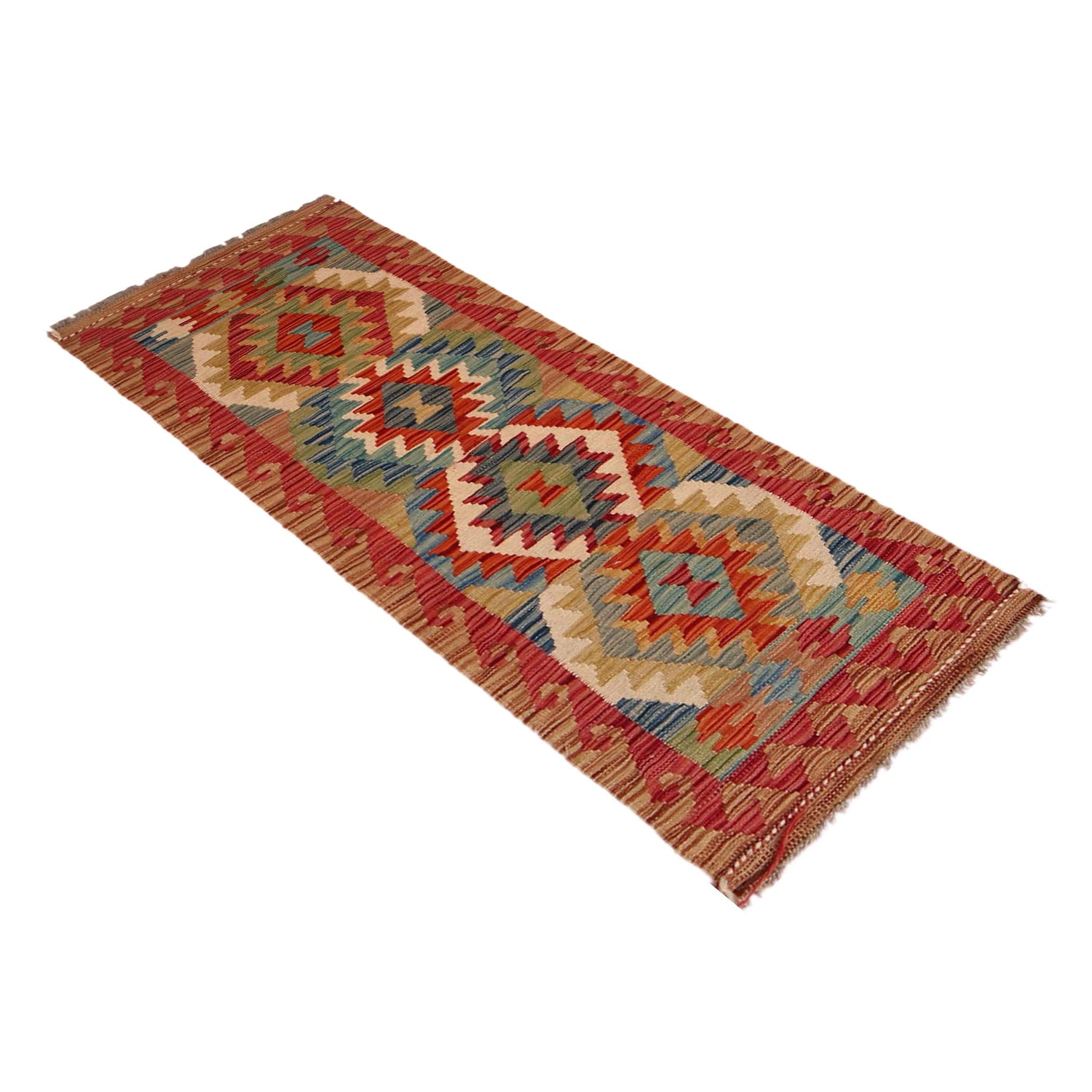 Handmade Multi Kilim Geometric 5' Runner