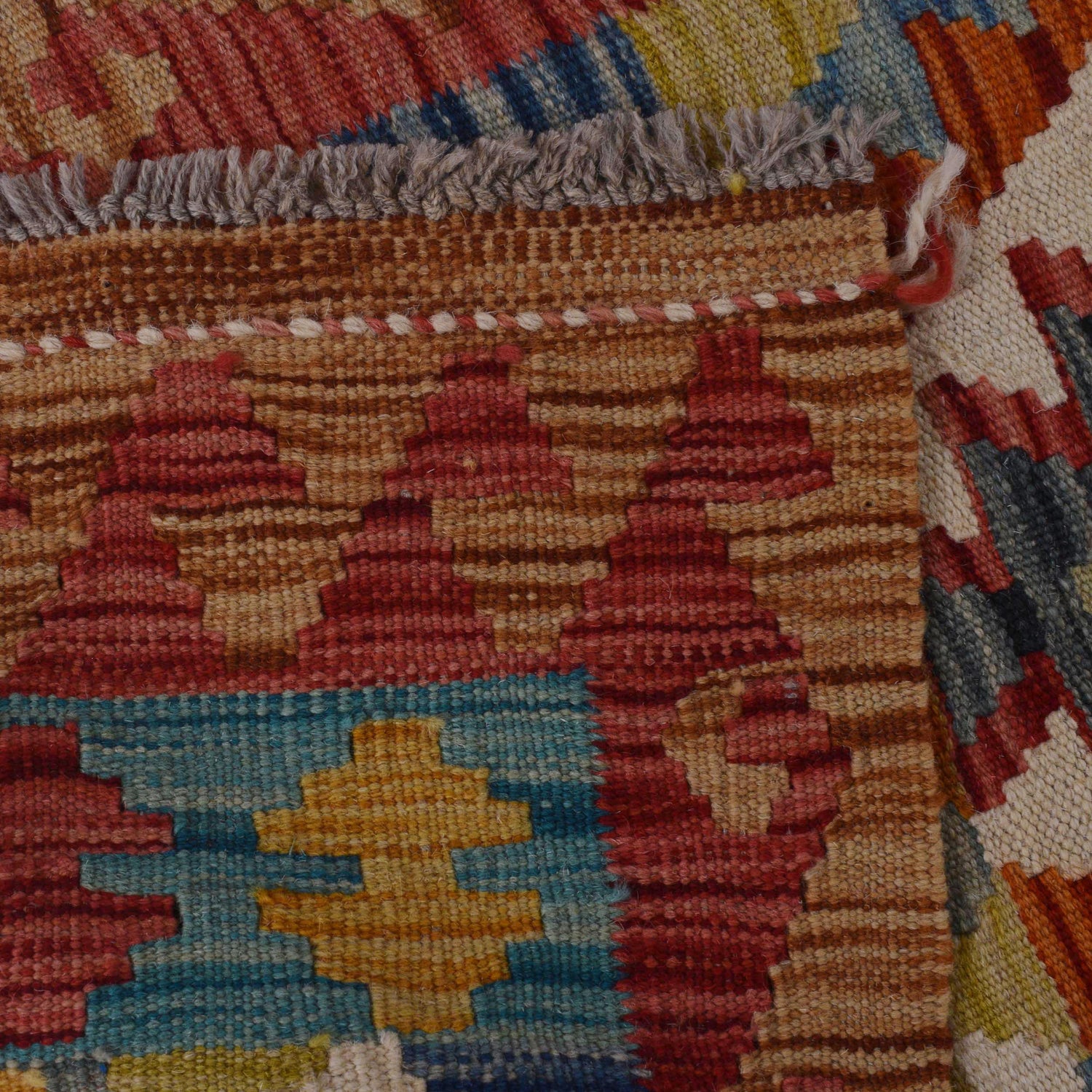 Handmade Multi Kilim Geometric 5' Runner