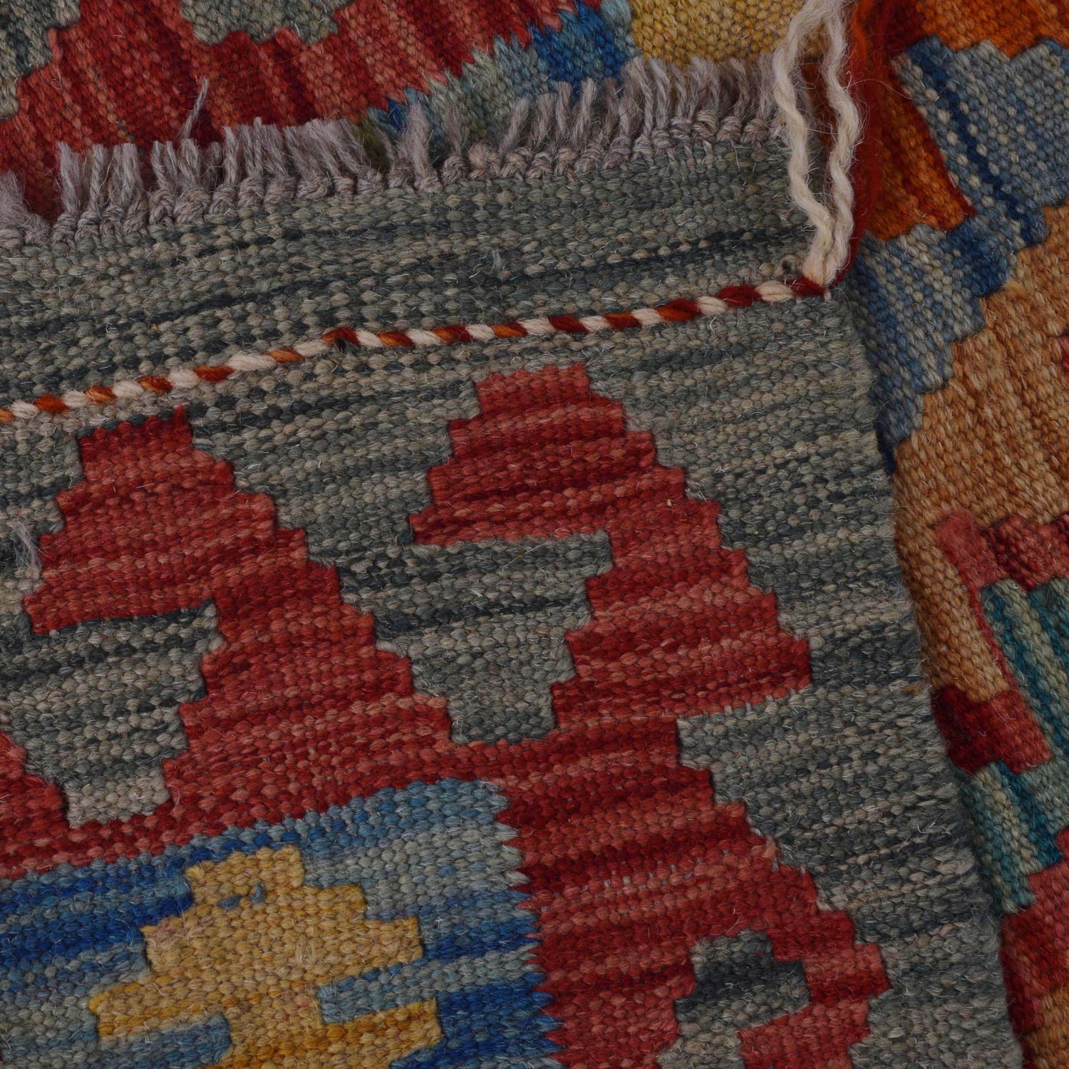 Handmade Multi Kilim Geometric 5' Runner