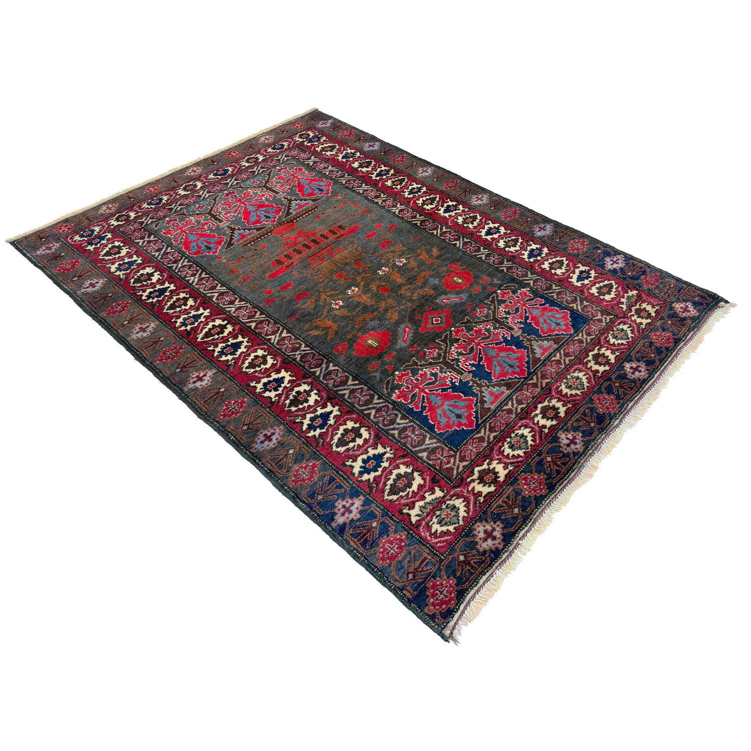 Baluchi Rug Handmade Multi Geometric 3x5 ft