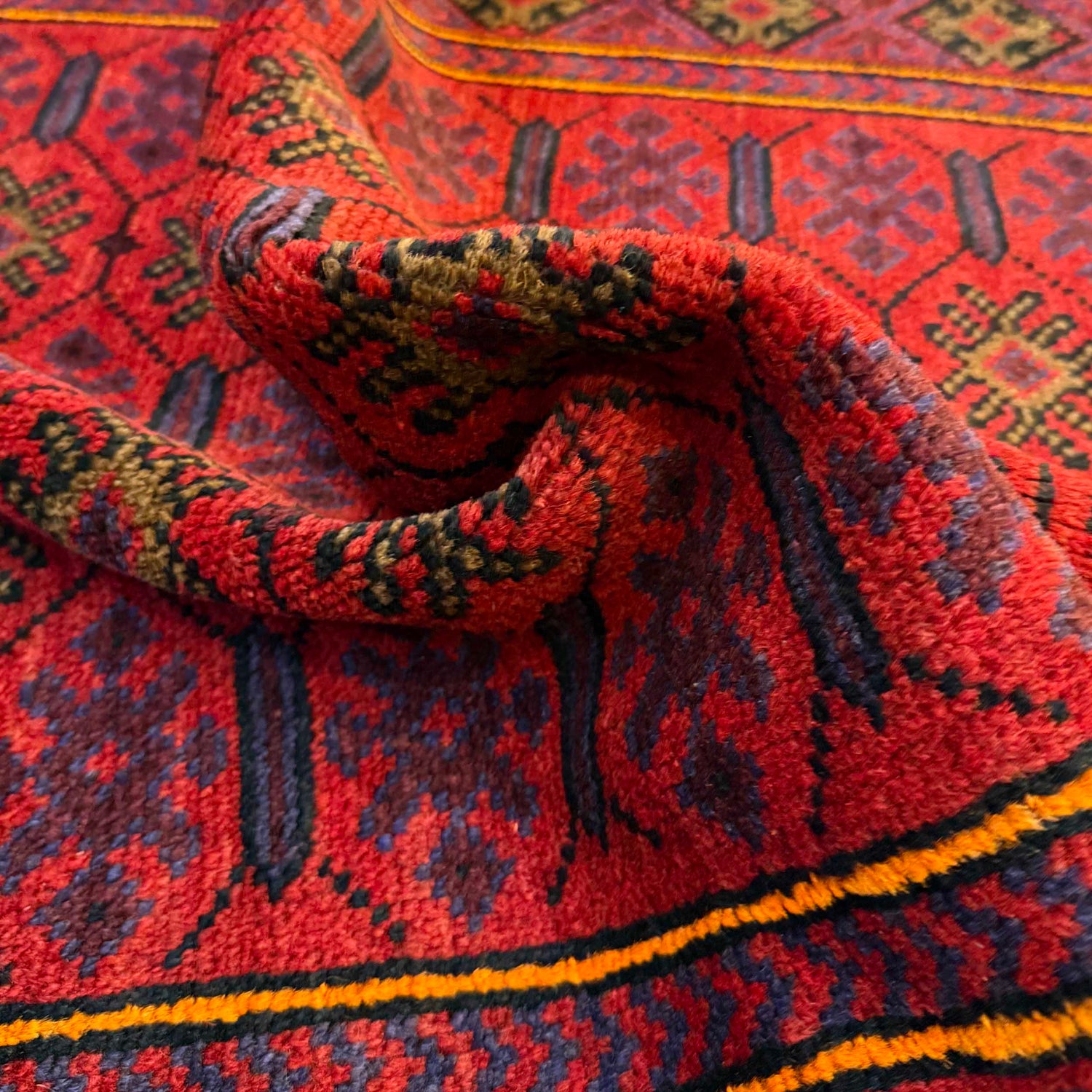 Baluchi Rug Handmade Red Geometric 2x4 ft