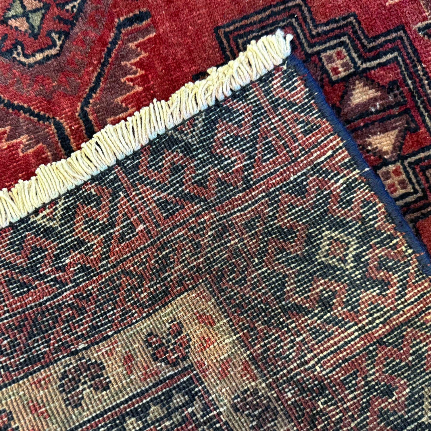 Baluchi Rug Handmade Red Geometric 3x5 ft