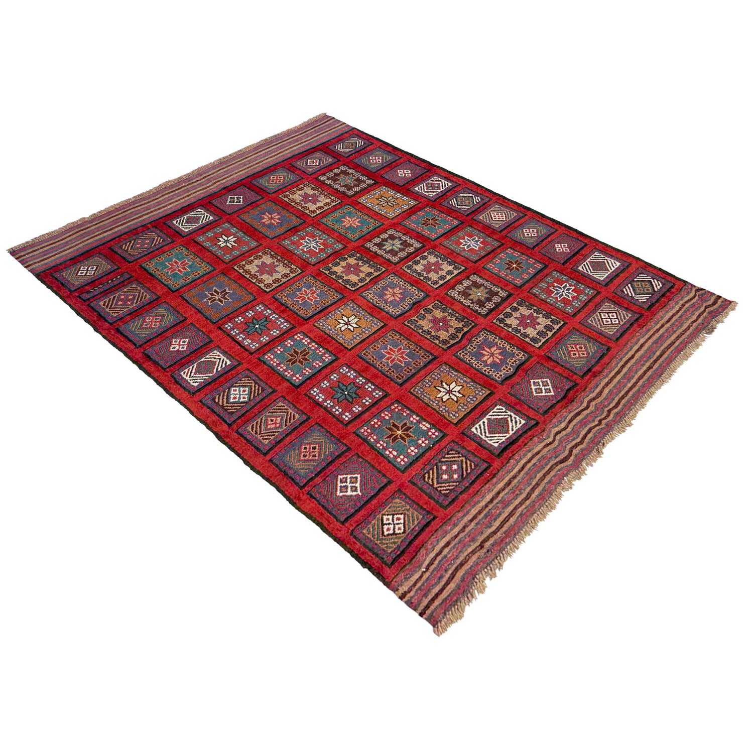 Barjasta Area Rug Handmade Multi Floral 4x6 ft