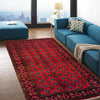 Baluchi Rug Handmade Red Floral 4x6 ft