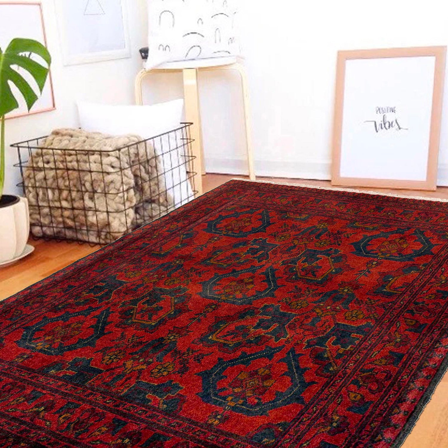Khal Mohammadi Rug Handmade Red 3x5 ft
