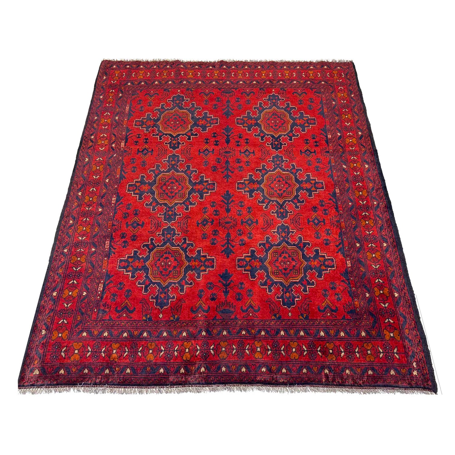 Khal Mohammadi Rug Handmade Red 4x7 ft
