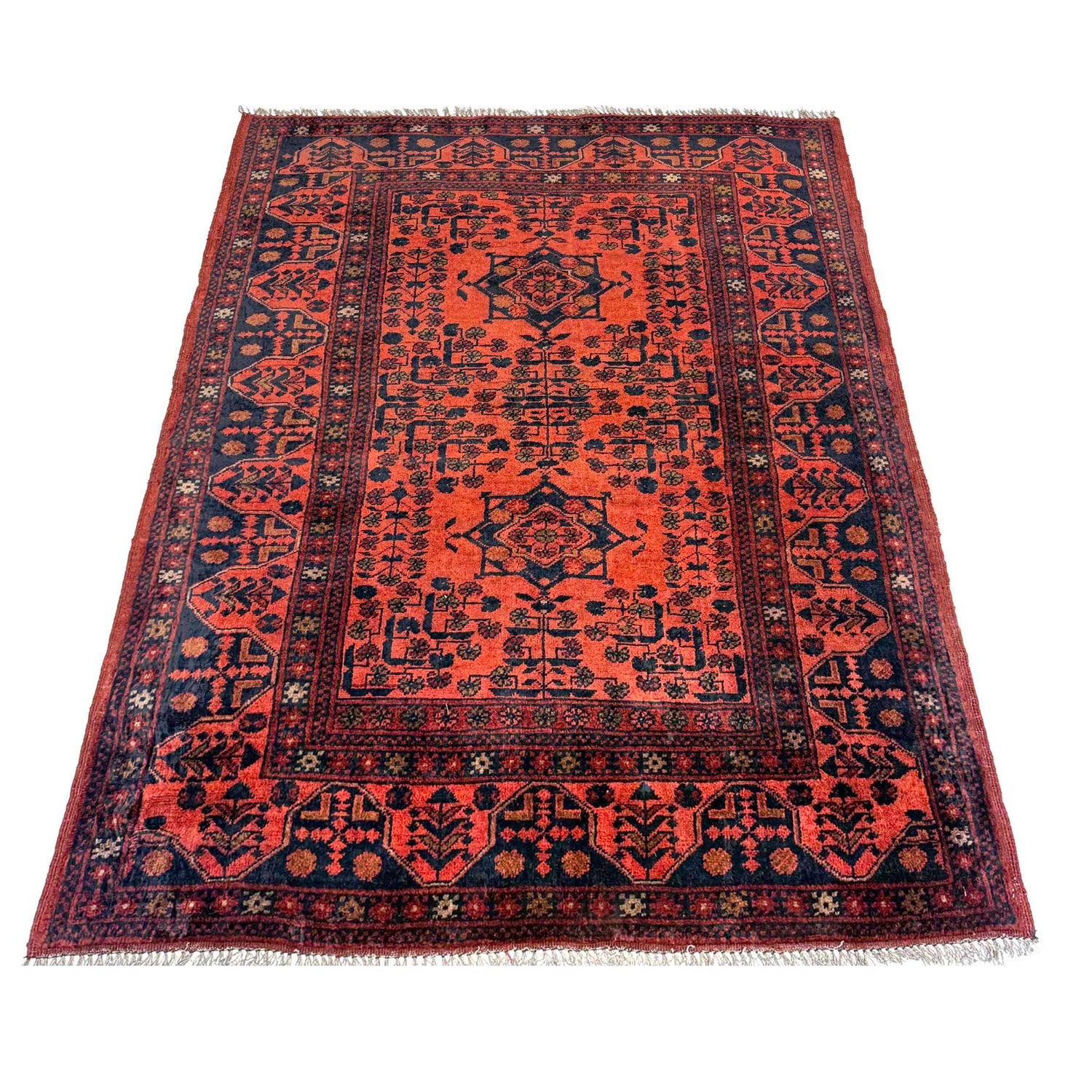 Khal Mohammadi Rug Handmade Red 3x5 ft