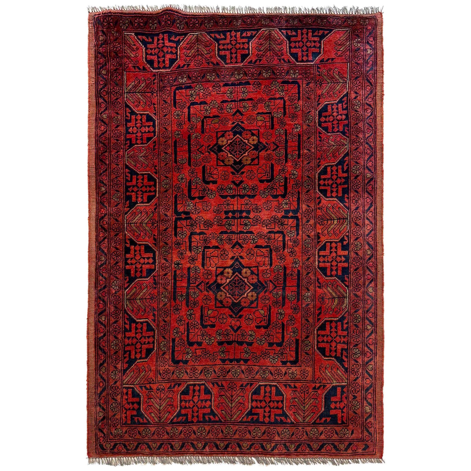 Khal Mohammadi Rug Handmade Red 3x5 ft
