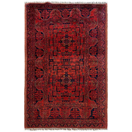 Khal Mohammadi Rug Handmade Red 3x5 ft