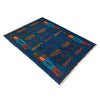 War Area Rug Handmade Blue Tank + Helicopter + Grenade 2x4