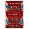 War Area Rug Handmade Red Riffle + Tank + Helicopter +