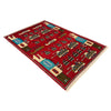 War Area Rug Handmade Red Riffle + Tank + Helicopter +