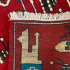 War Area Rug Handmade Red Riffle + Tank + Helicopter +