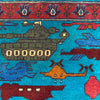 War Area Rug Handmade Blue Tank + Helicopter + Riffle 2x4 ft