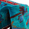 War Area Rug Handmade Blue Tank + Helicopter + Riffle 2x4 ft