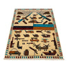 War Area Rug Handmade Beige Riffle + Tank + Helicopter +