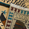 War Area Rug Handmade Beige Riffle + Tank + Helicopter +