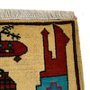 War Area Rug Handmade Yellow Riffle + Tank + Helicopter +