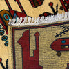 War Area Rug Handmade Yellow Riffle + Tank + Helicopter +