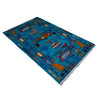 War Area Rug Handmade Blue Riffle + Tank + Helicopter +