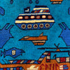 War Area Rug Handmade Blue Riffle + Tank + Helicopter +