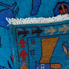 War Area Rug Handmade Blue Riffle + Tank + Helicopter +