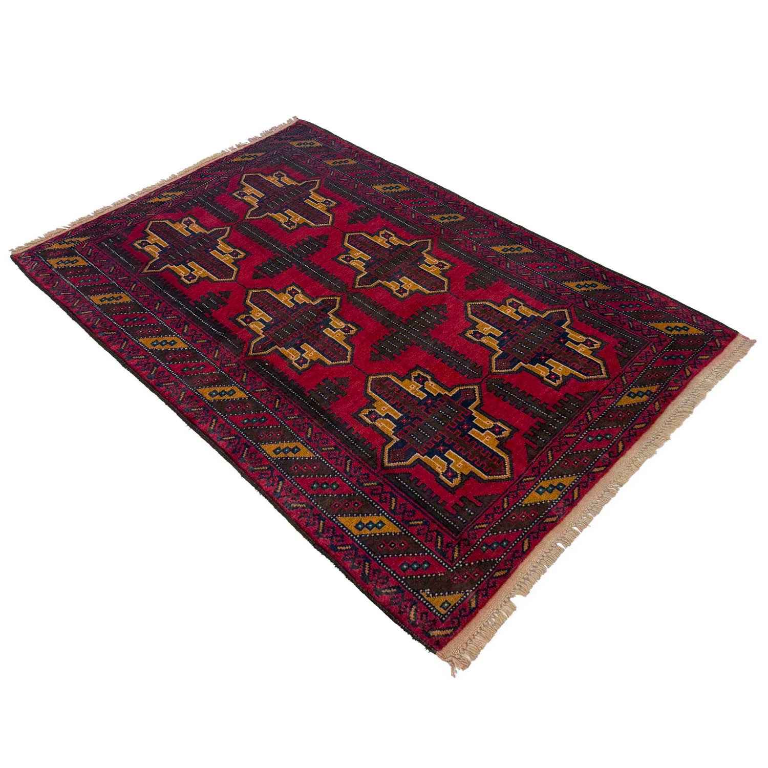 Baluchi Rug Handmade Multi Geometric 3x5 ft