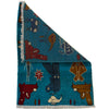 War Area Rug Handmade Blue Tank + Helicopter + Riffle 2 x 3